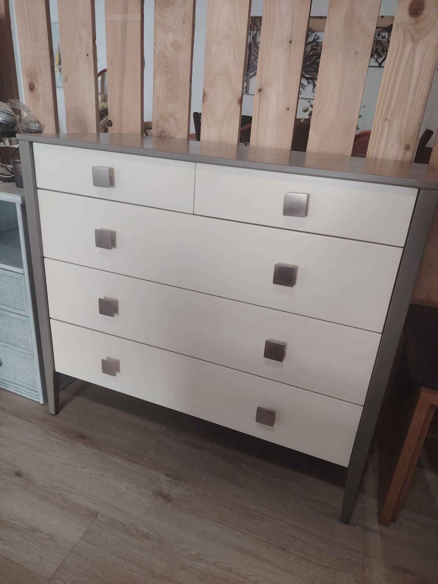 Commode 5 tiroirs bicolore 105 cm – déstockage