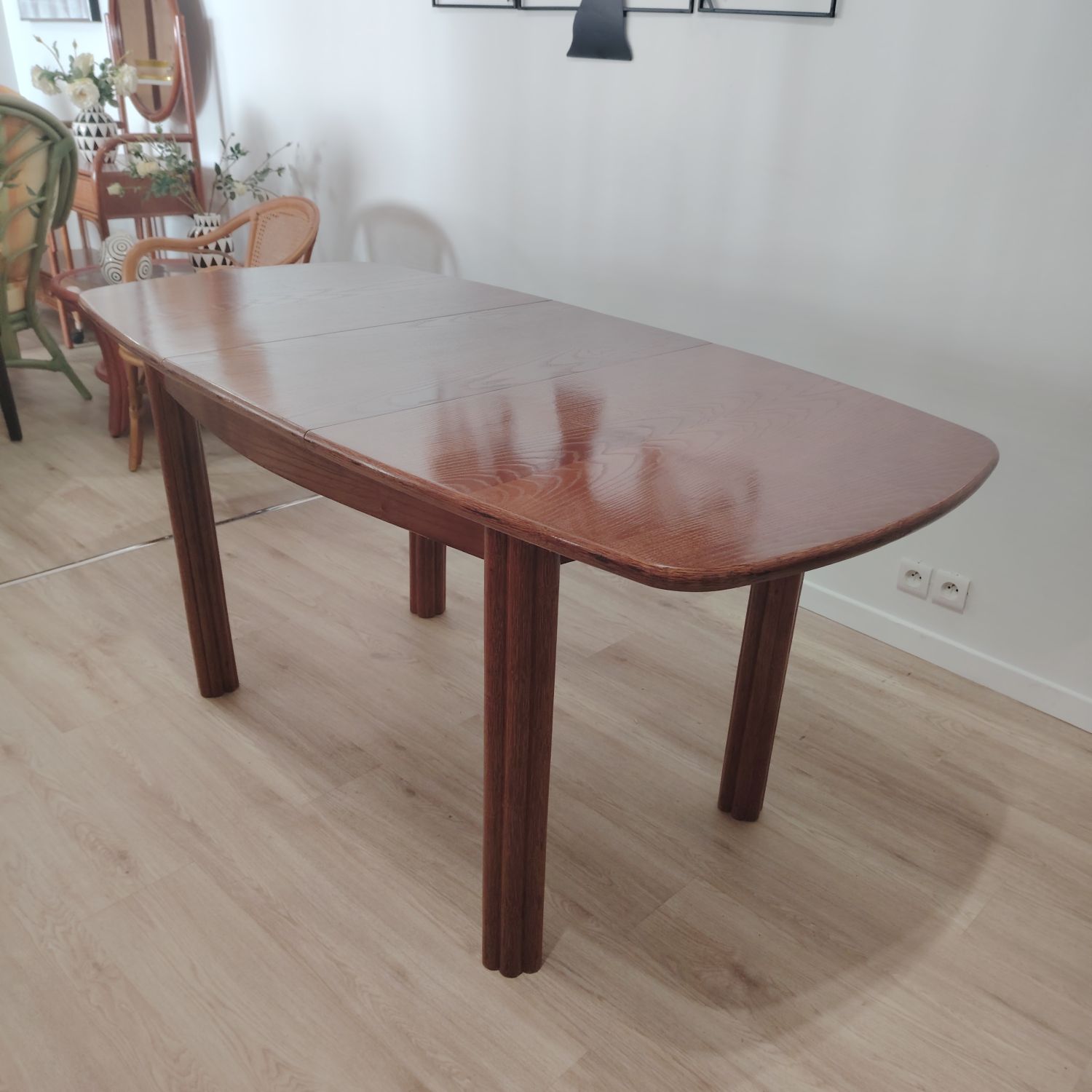 Table rectangle en rotin 120 x 80 avec allonge en promotion