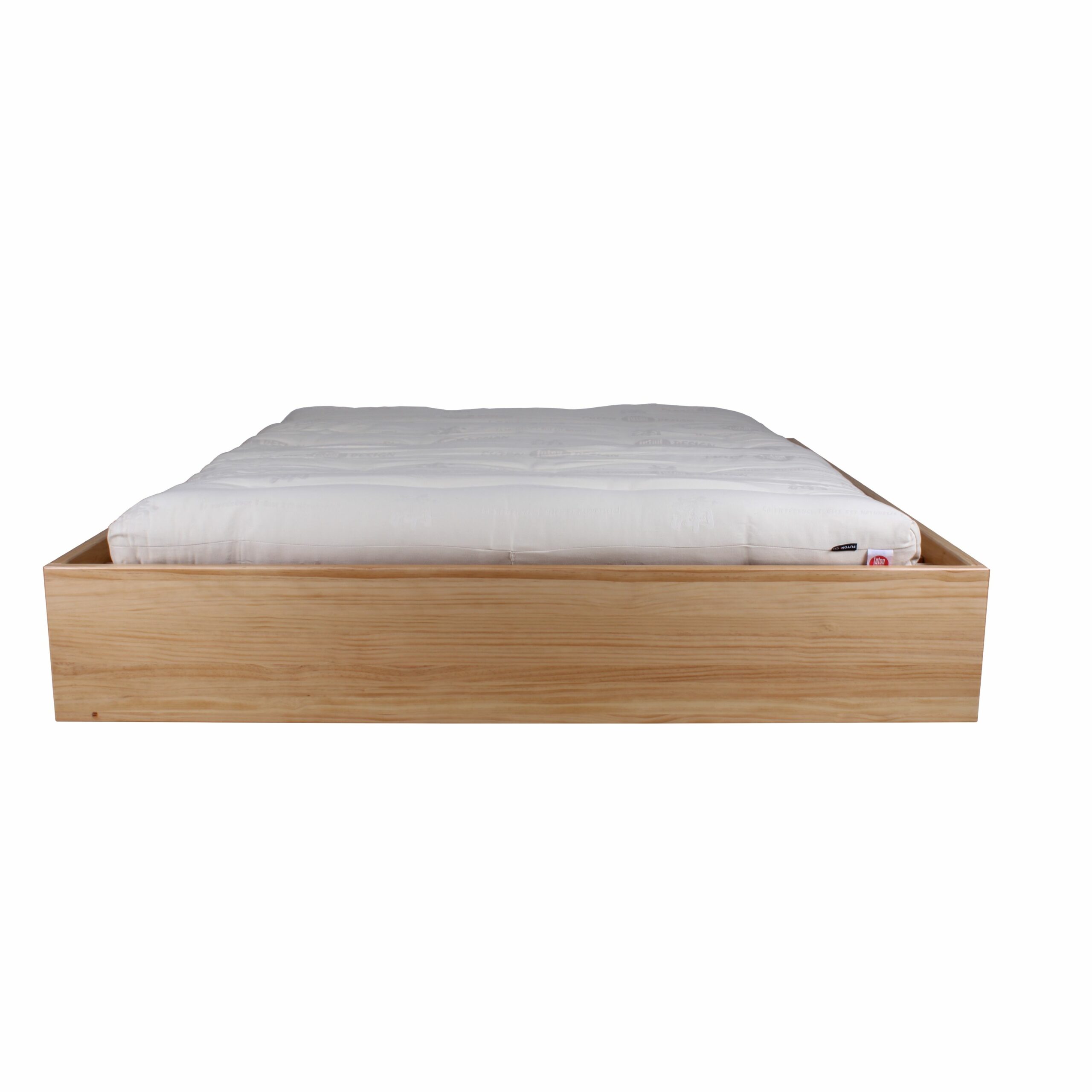 Lit pin naturel massif avec rangement