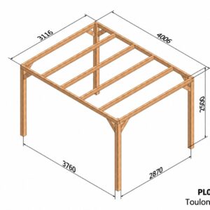 Dimensions de la pergola bois 4x3 Toulon